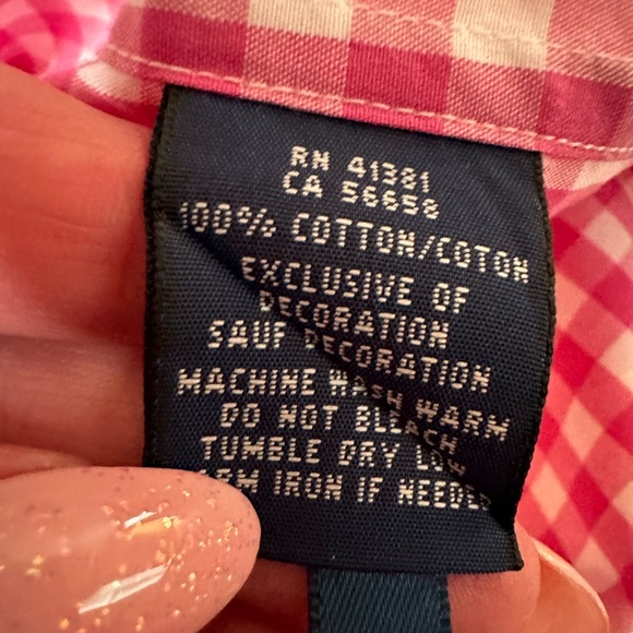 Boy’s Ralph Lauren 100% Cotton Pink & White Check Button Down Shirt Si… - Picture 8 of 9
